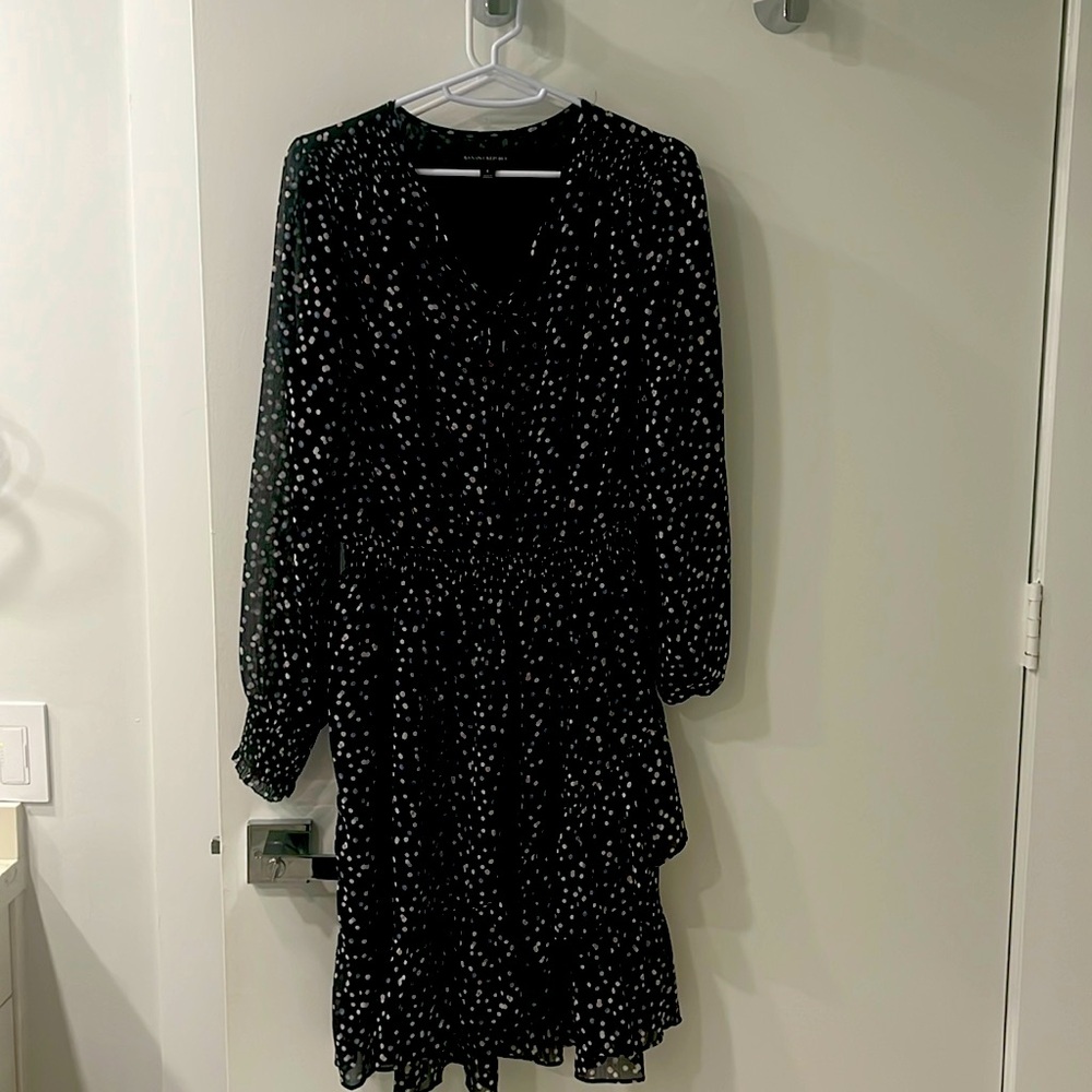 Navy banana republic polka dot dress
